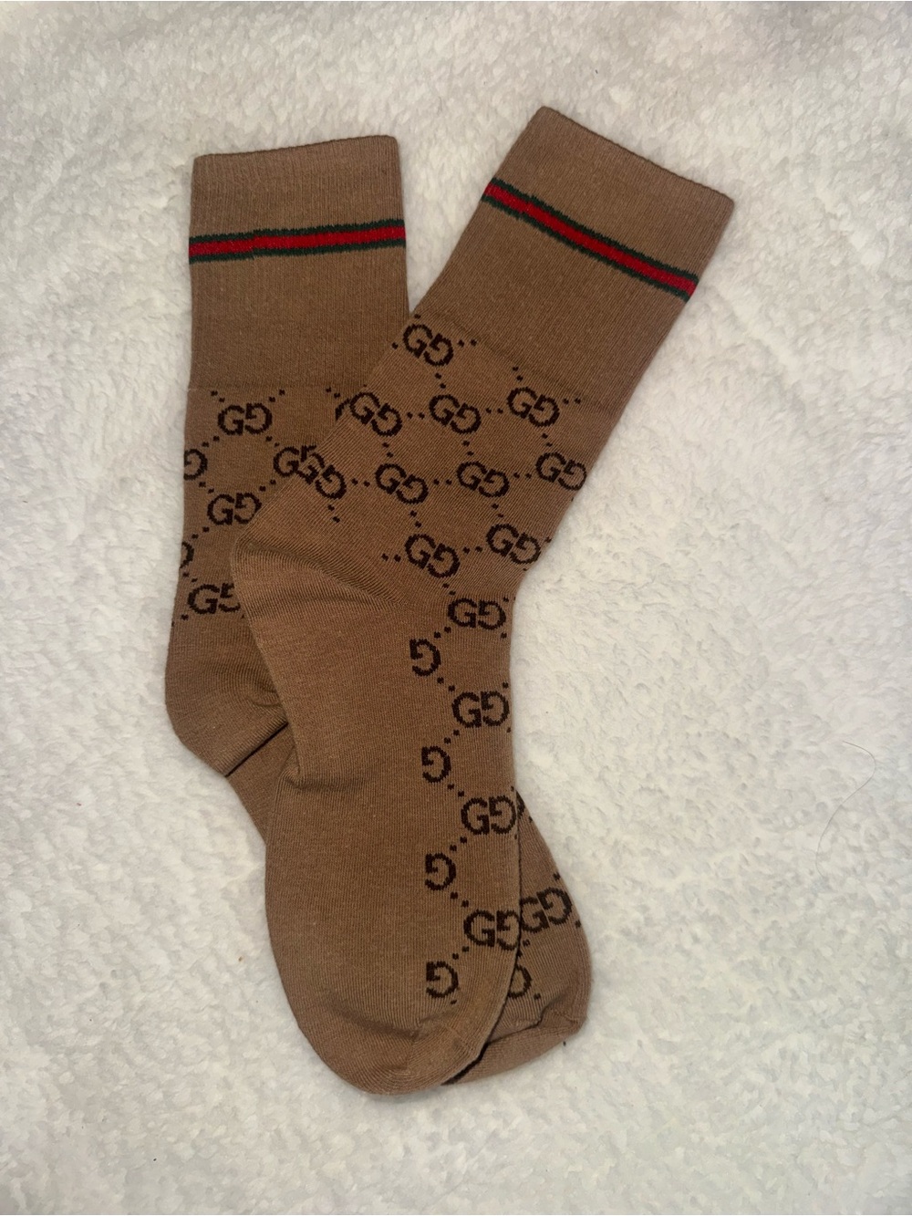🛍️ Fashion Brown Logo Crew Socks